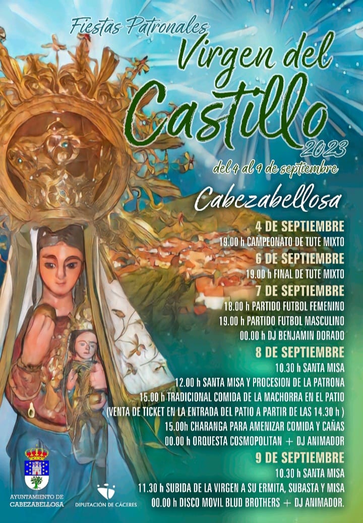 Fiestas patronales en honor a la Virgen del Castillo 2023 Cabezabellosa